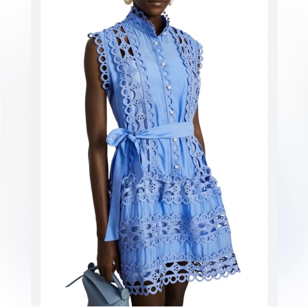 Miss Rosier Blue embroidered pearl dress - Picture 2 of 10
